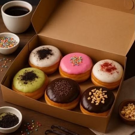 

Donat Homemade Lembut & Lezat – 6 Pcs Aneka Topping | Ready Stock