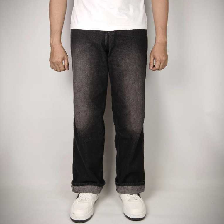 NORTH UP Celana Jeans Denim Regular Black Jazz Srub