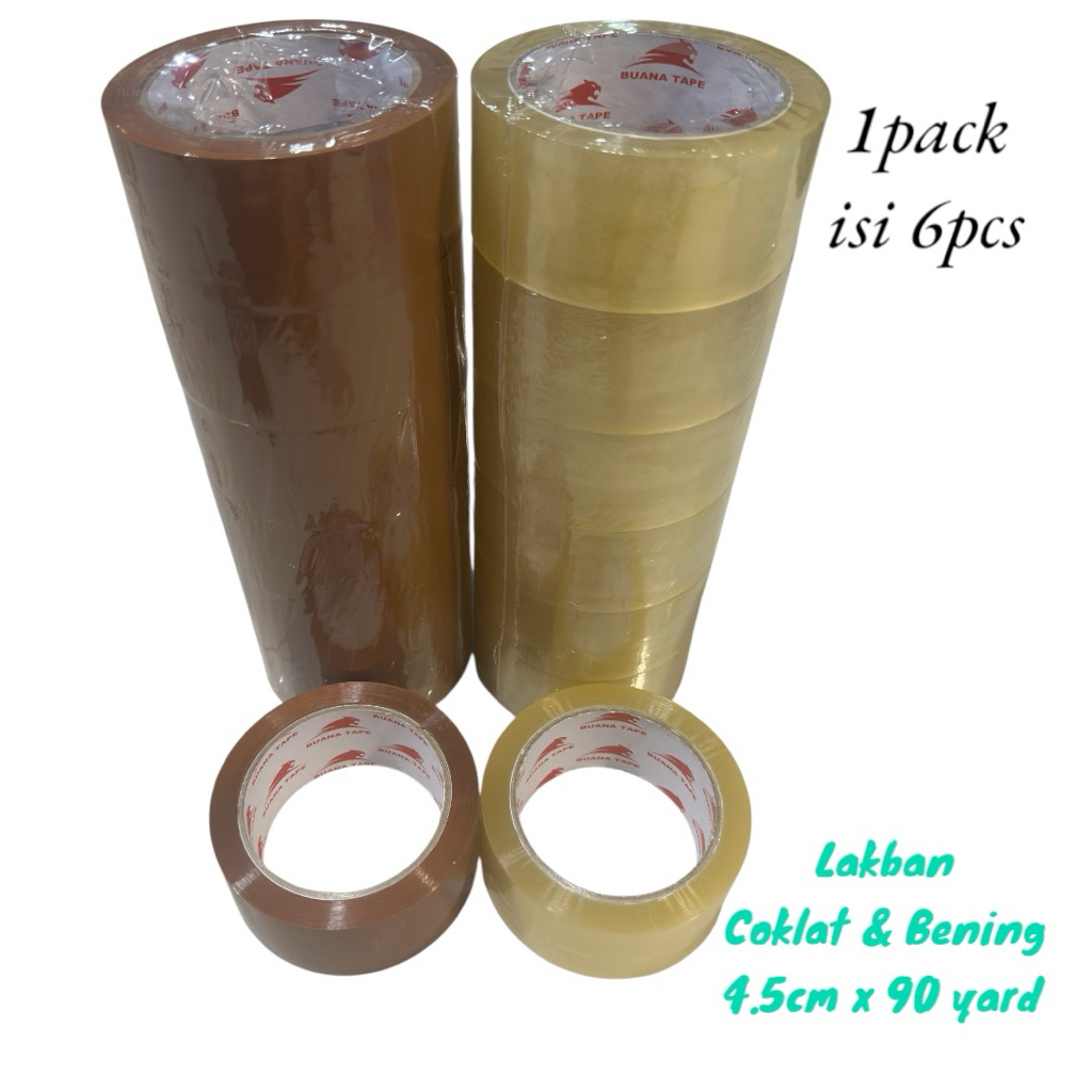 

Lakban Bening dan Coklat 4.5cm x 90y (1pcs) Cod