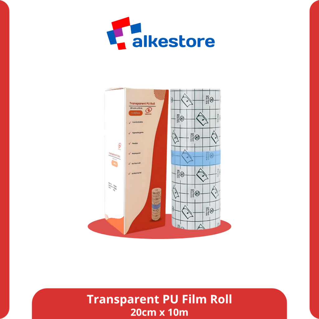 MEDICA - Plester Film Transparan Roll 10 Meter untuk Perban Luka Anti Air dan Tahan Udara