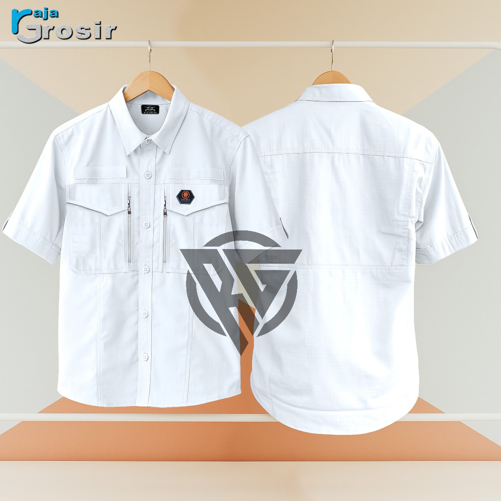 Baju Dinas Putih Pria Lengan Pendek Kemeja Lapangan Pdh Premium Tactical W-tac