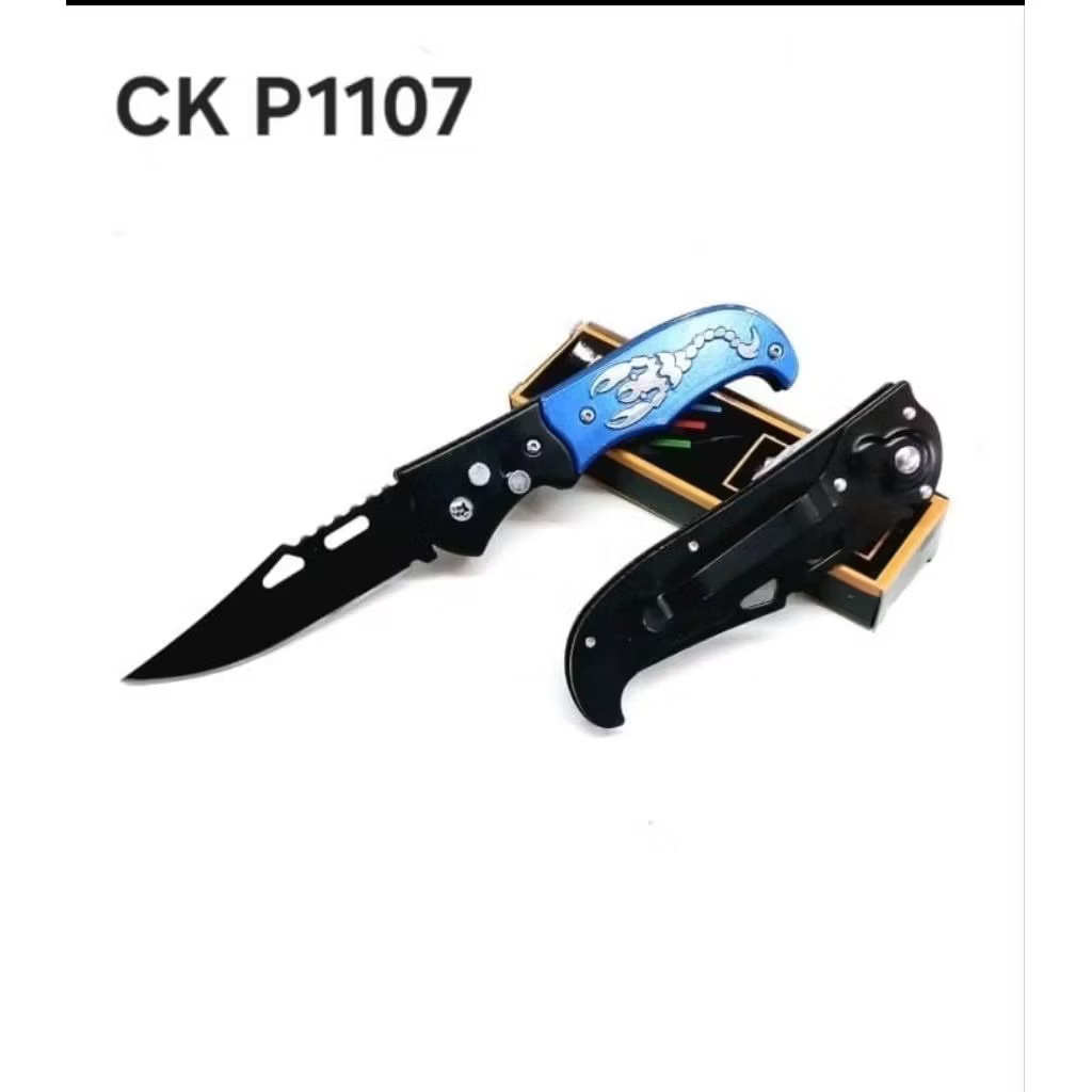 Pisau lipat hunting P1107 Pisau lipat automatis ALAT PEMOTONG BUAH SAYUR OUTDOOR