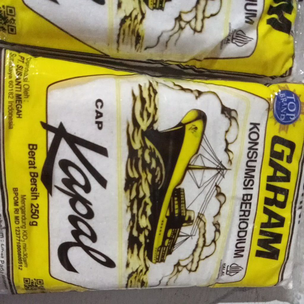 

Garam murni cap kapal 250gr beryodium