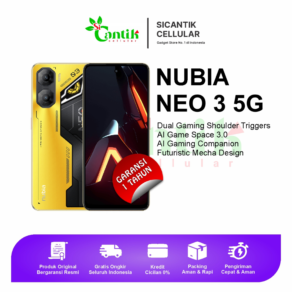 HP Gaming nubia Neo 3 5G RAM 20 GB (8 + 12 GB) ROM 256GB 6000 mAH Fast Charging 33W Garansi Resmi
