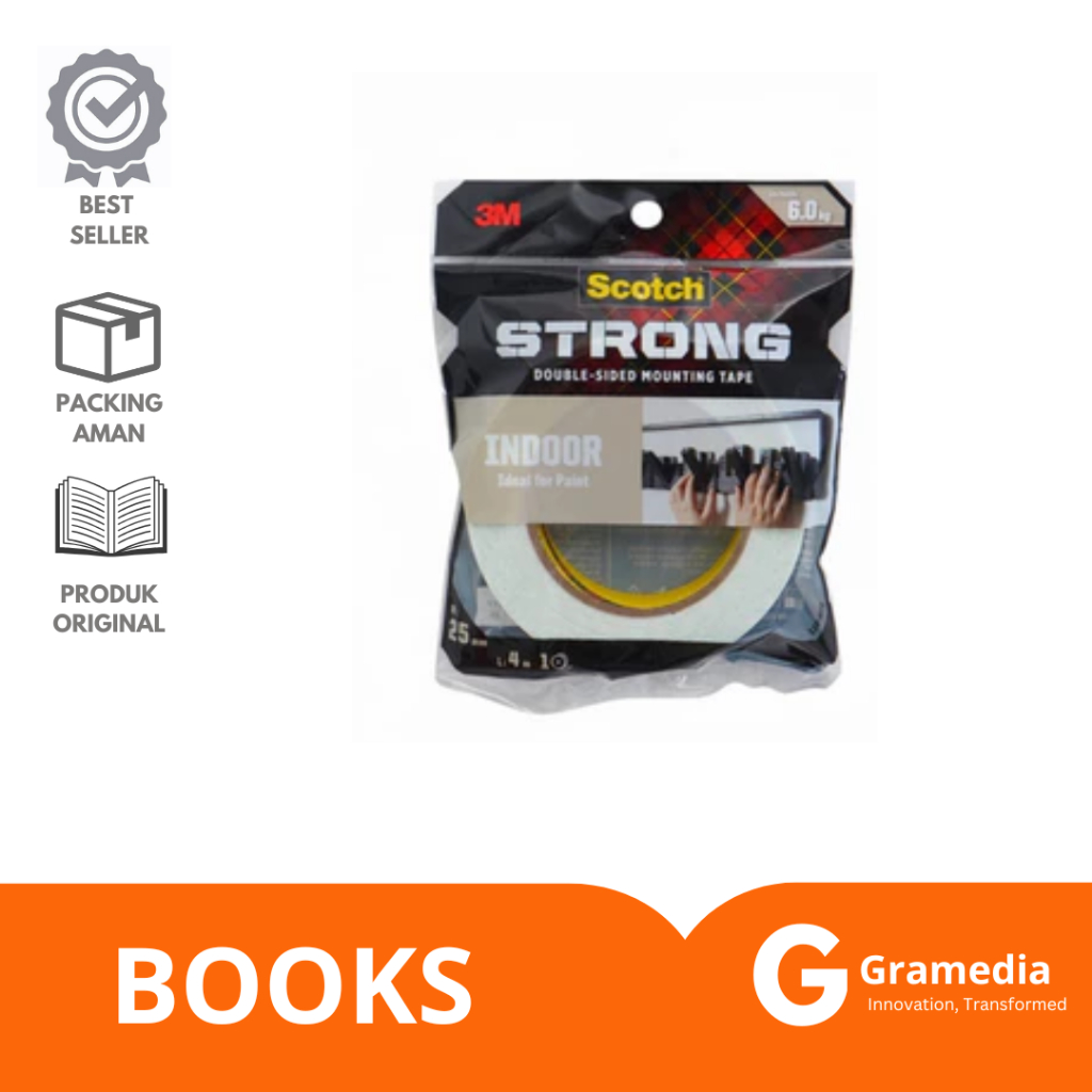 

Gramedia Lampung - DOUBLE TAPE 3M INDOR MOUNTING TAPE 25MM X 4M