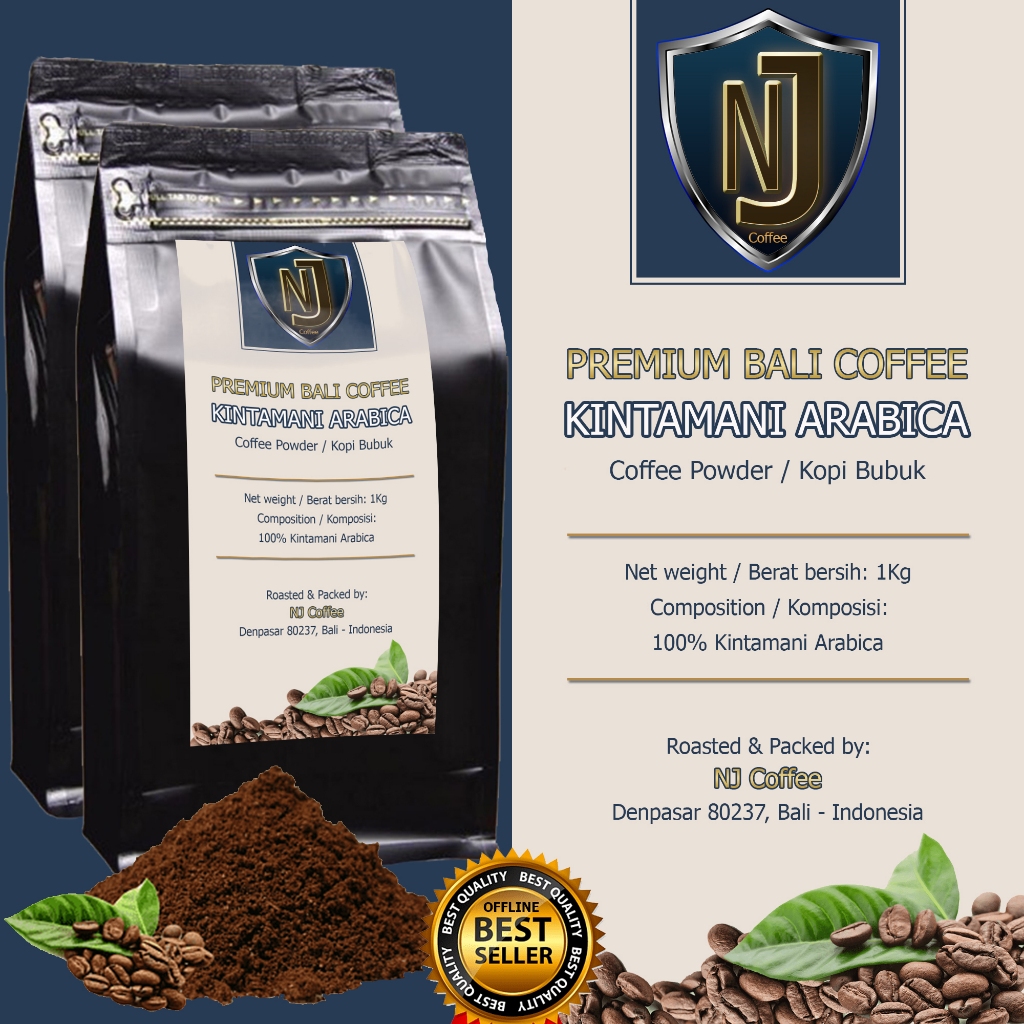 

KINTAMANI ARABICA BUBUK 1000 Gram / 1 Kg | COFFEE POWDER | PREMIUM BALI COFFEE | NJ Coffee