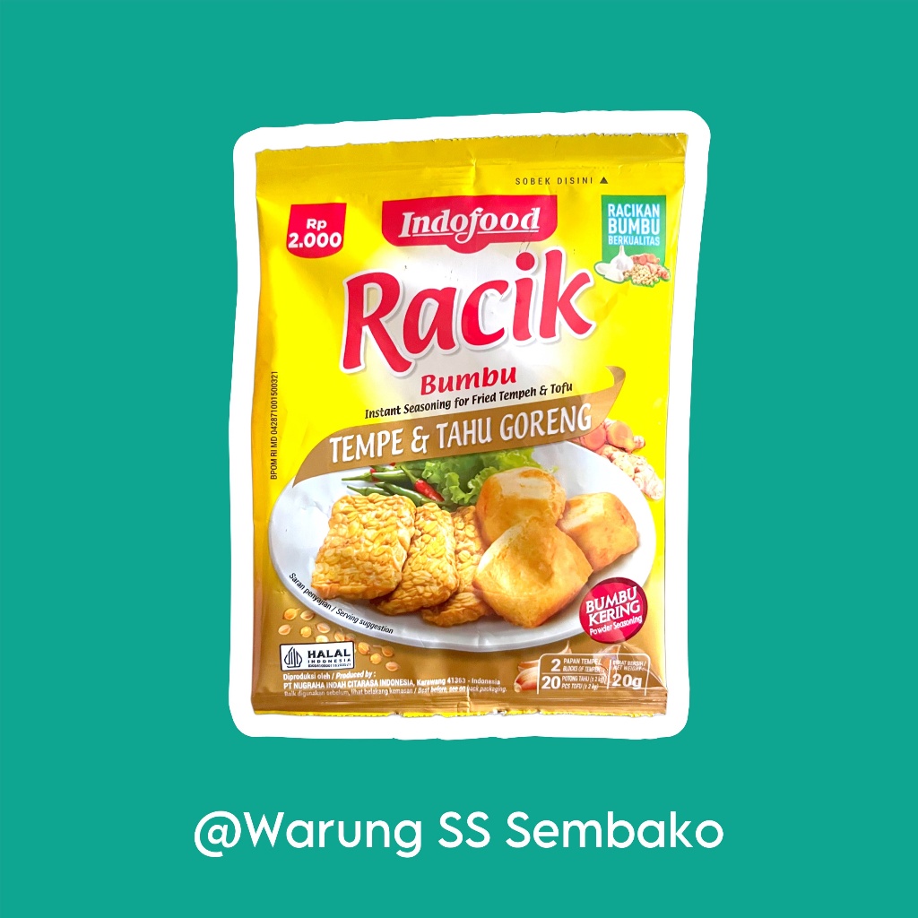 

Indofood Bumbu Racik Instan Praktis Tempe Tahu Goreng 1 sachet