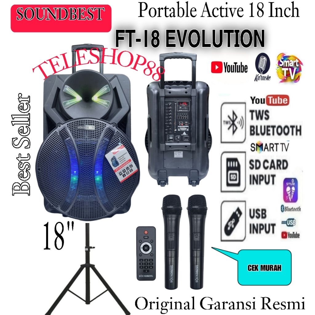SPEAKER PORTABLE SOUNDBEST FT18 EVOLUTION 18 INCH ORIGINAL