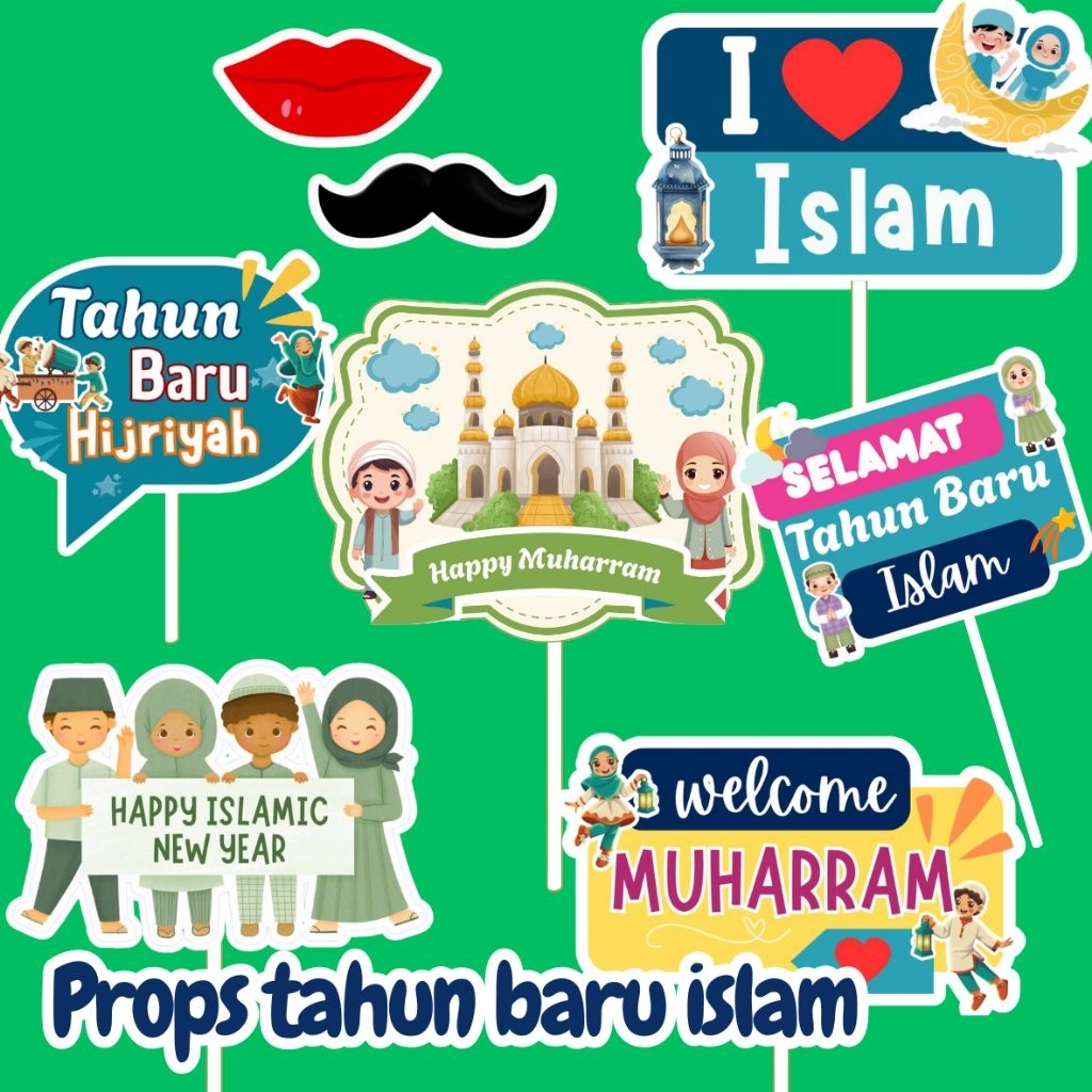1 PC - PROPS PHOTOBOOTH POSTER PAWAI TAHUN BARU ISLAM MUHARRAM HIJRIAH AKSESORIS DEKORASI