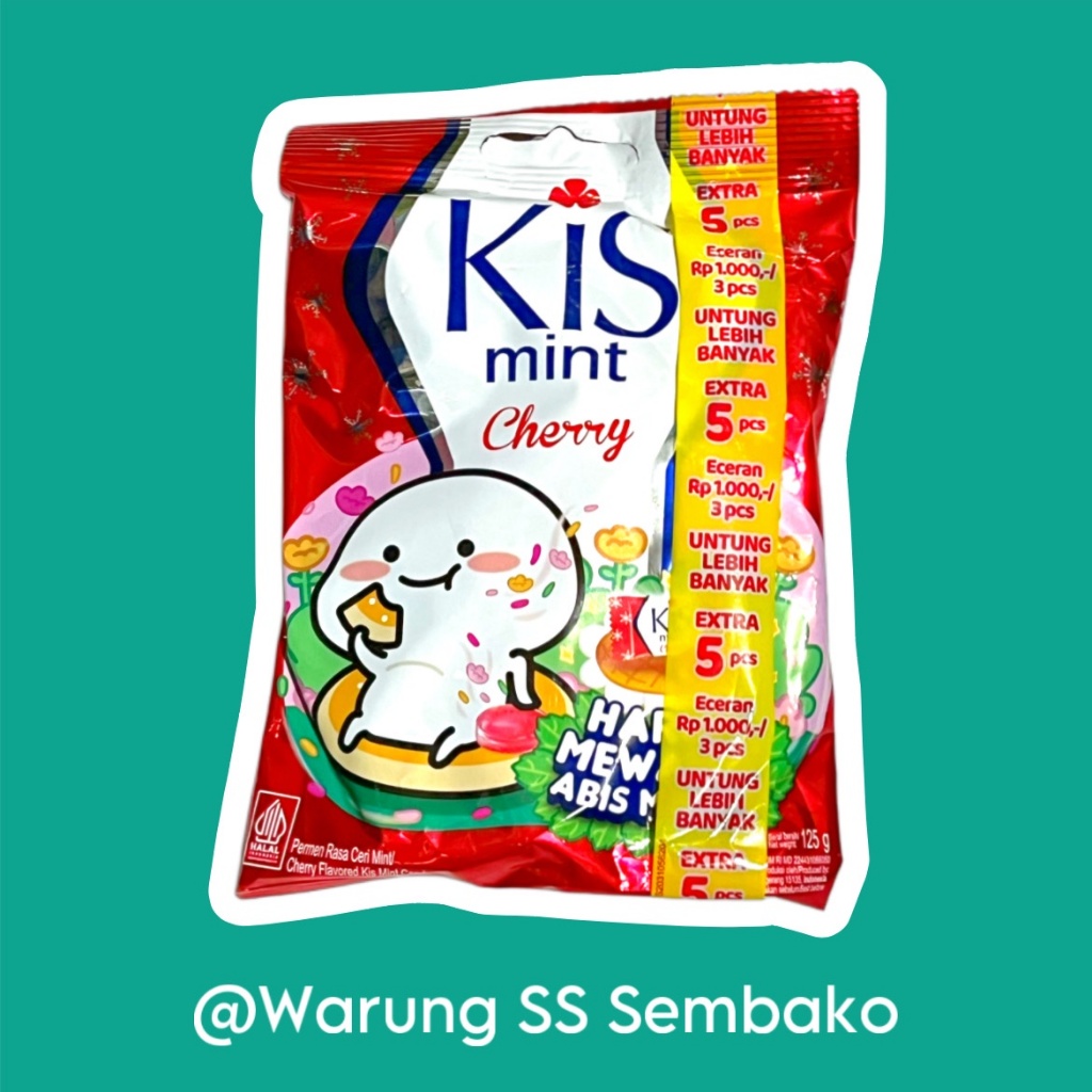 

Mayora Kis Permen Mint Cherry warna merah 1 pack