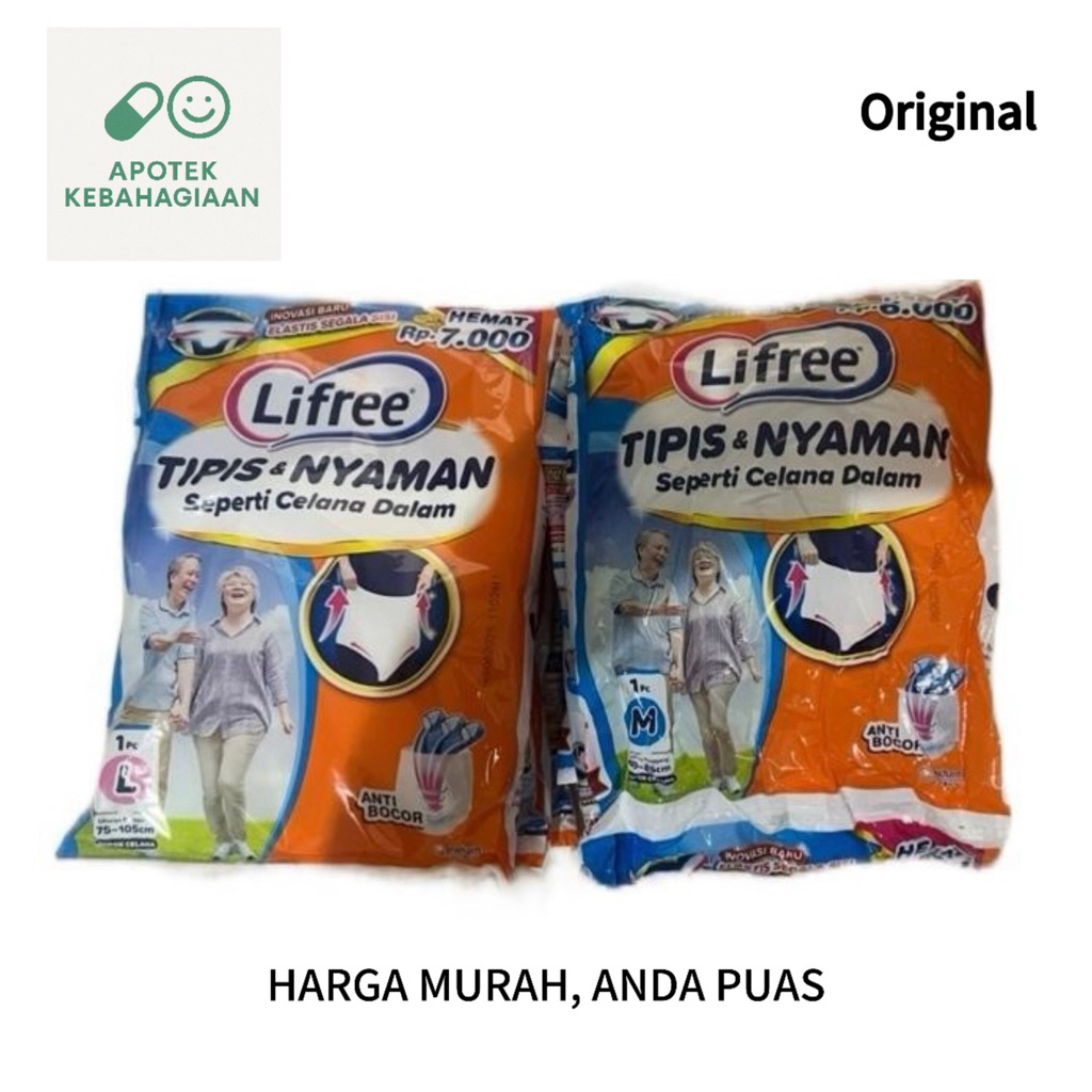 Lifree Popok Celana Tipis Ukuran M L Isi 5Pcs 10Pcs 20Pcs