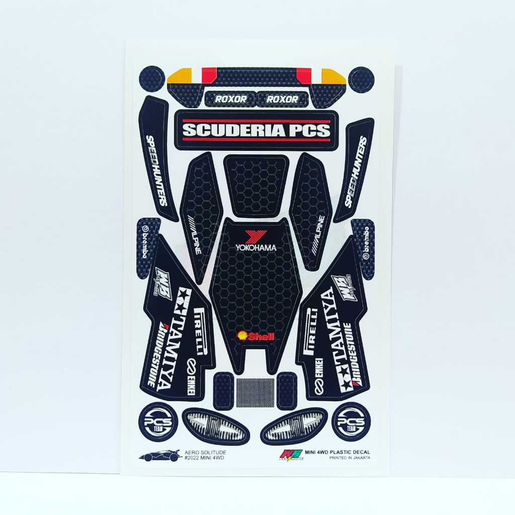 Stiker Aero Solitude - Scuderia PCS - Body Hitam - Vinnyl Laminating Doft
