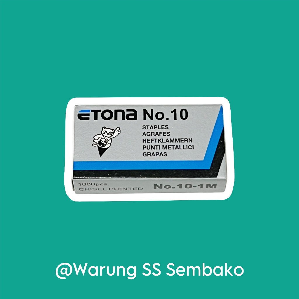 

Etona Staples No. 10-1M kecil 1 pack isi 1000 pcs