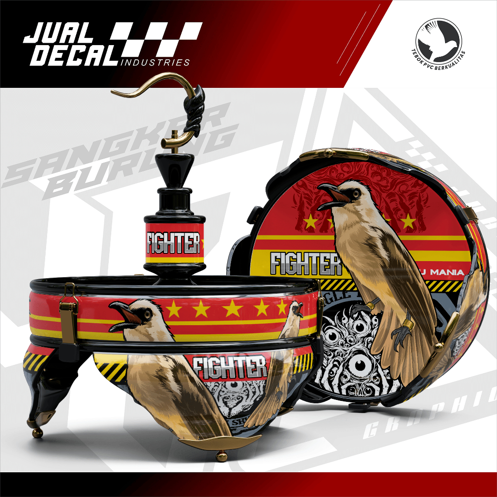 Stiker Tebok Lovebird Pleci Helopet Variasi BOLANG Decal Sangkar Burung