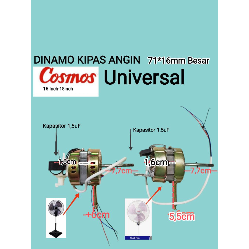 Dinamo / Mesin Kipas Angin Cosmos Kipas Dinding Dan Berdiri 16-WFC 16-WFG 16-WFO 16-WFCR 16-WFGR Mes