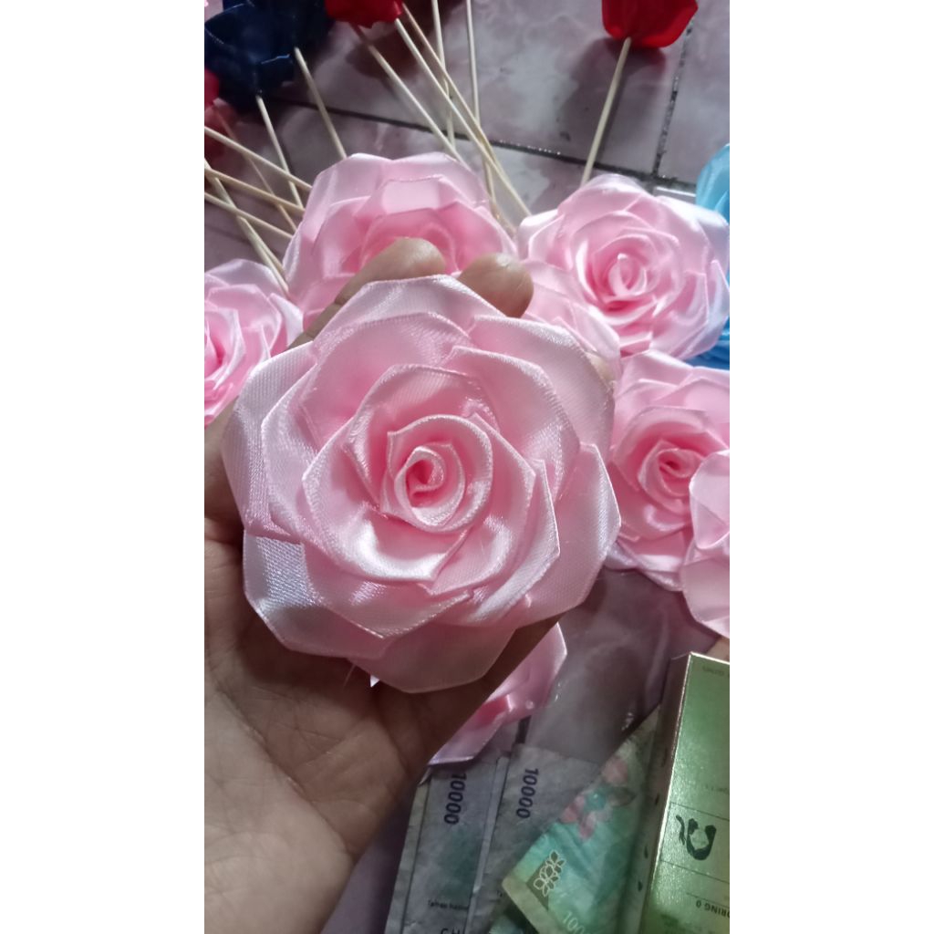 

bunga pita satin bahan buket/dekorasi