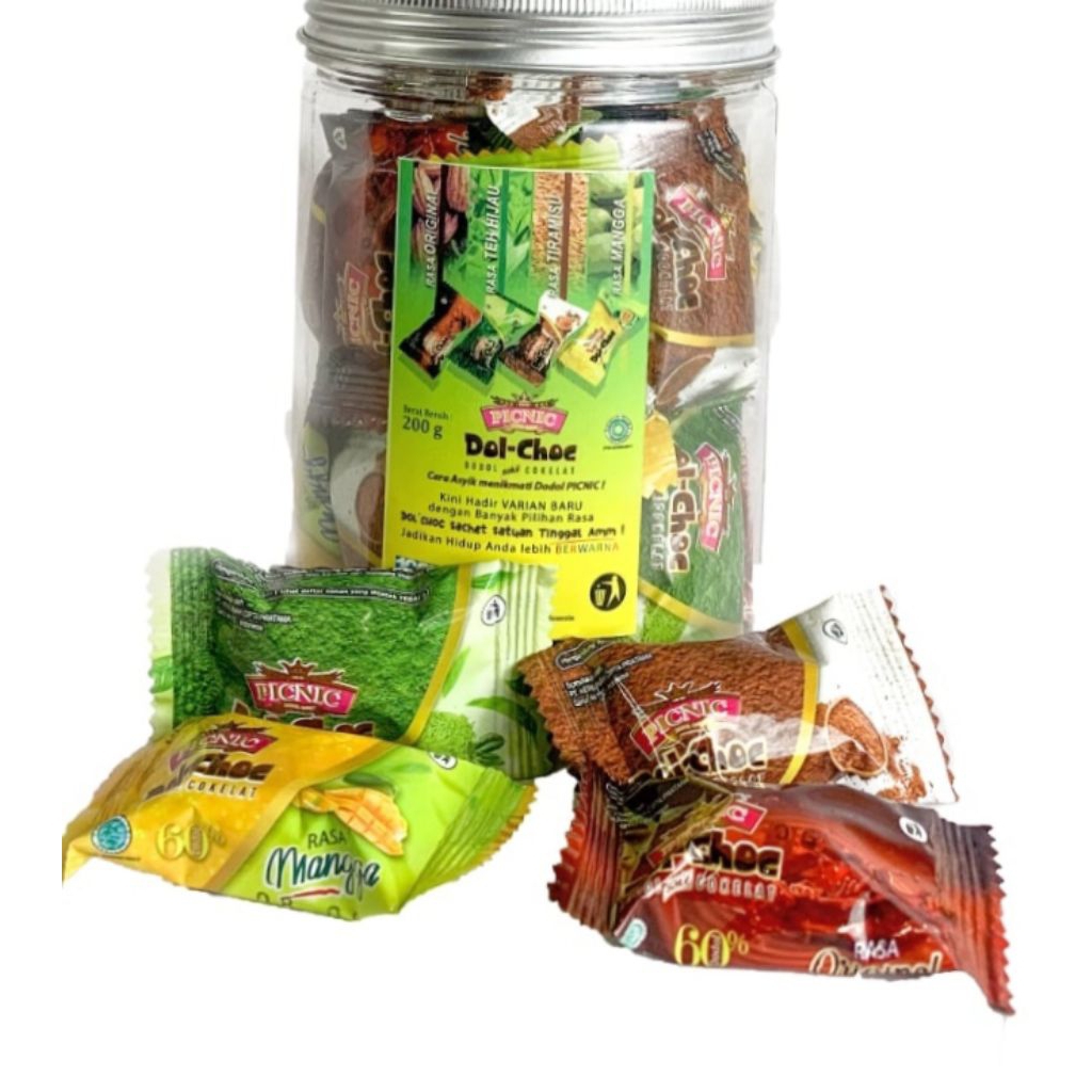 

coklat picnic Dolchoc kekinian 200g 4 rasa coklat Tiramisu Teh hijau mangga