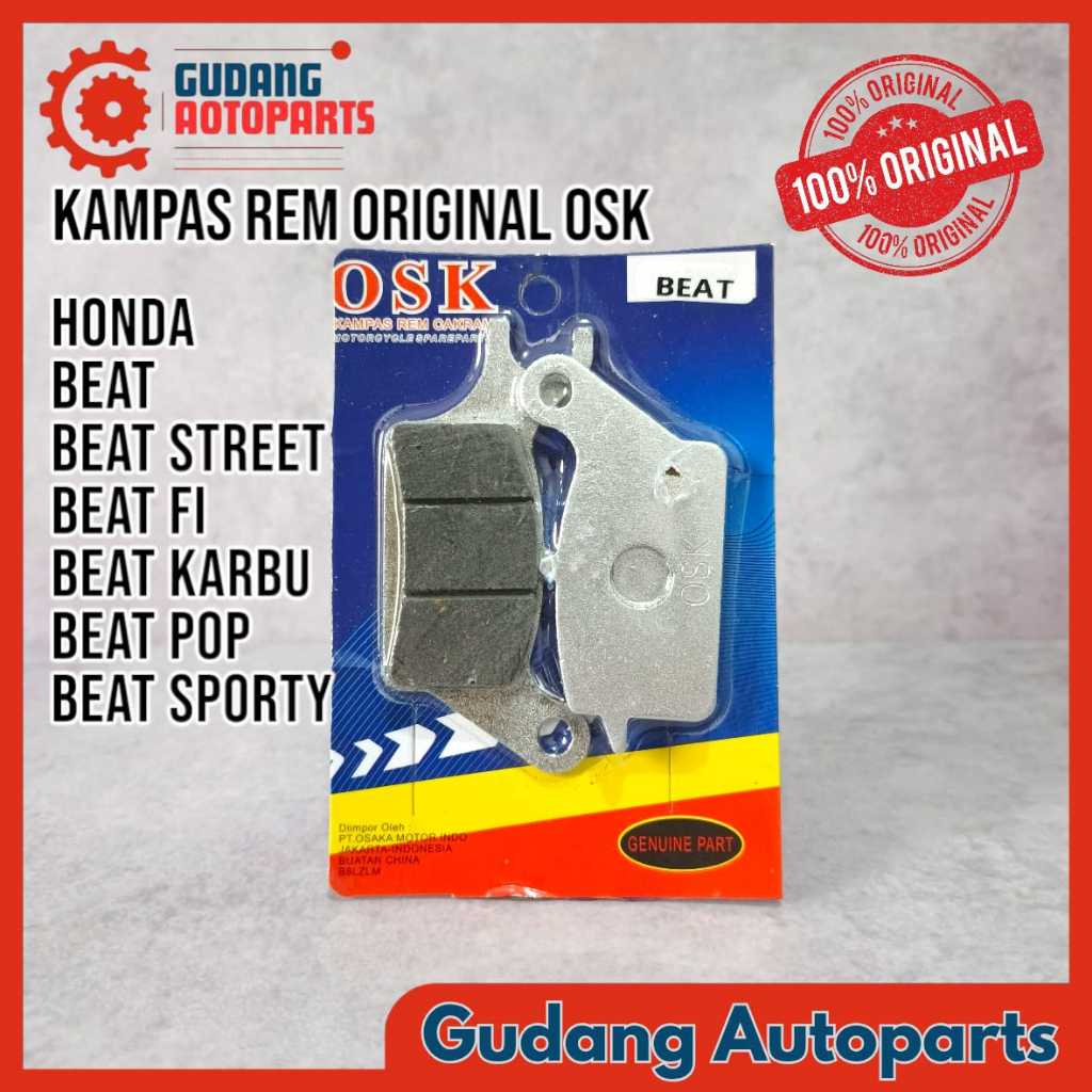 Kampas Rem Depan / Cakram / Dispad / Diskpad Motor Honda Beat Original Asli OSK