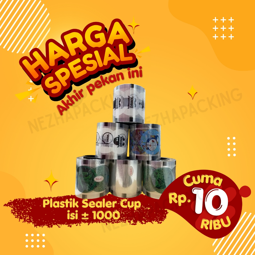 Cup Sealer Isi 1000 Cup / Plastik Lid Cup Sealer / Tutup Gelas / Tutup Minuman Gelas / Cup Minuman