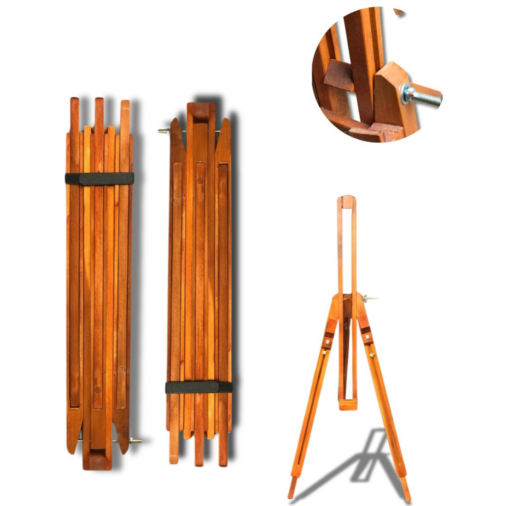 

Easel Stand Wooden Foldable Ajustable 150 cm 160 cm Canvas Stand Kanvas Lukis Bisa Disesuaikan Mudah Dibawa