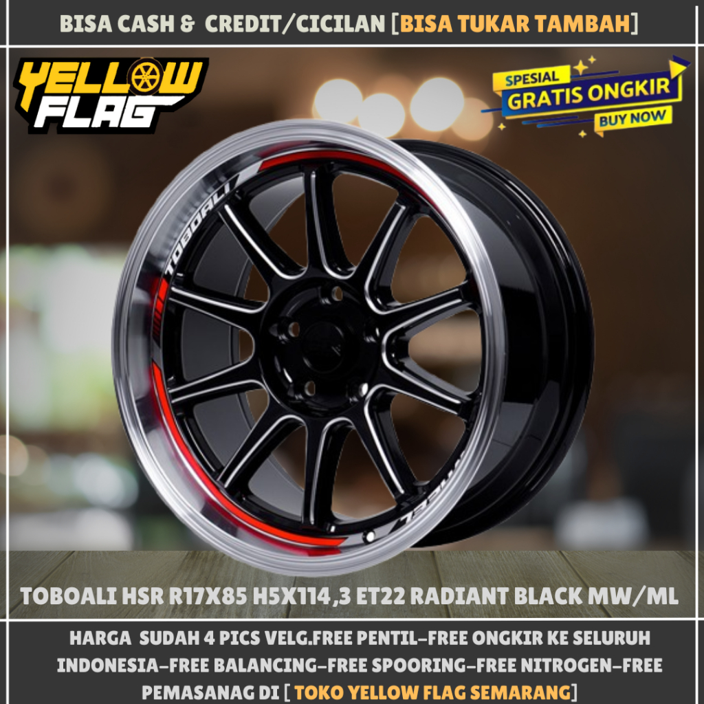 VELG MOBIL RING 17 UNTUK CIVIC BRV RUSH TERIOS HSR TOBOALI LUBANG 5X114,3 ET22 LEBAR 8,5 R17