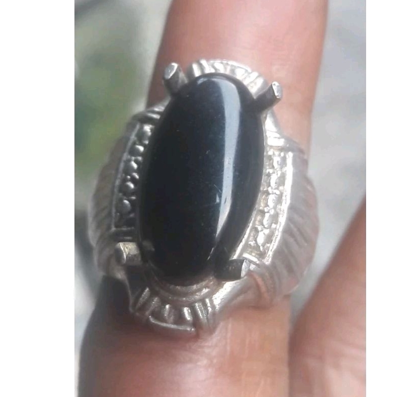 natural black onix batu alami