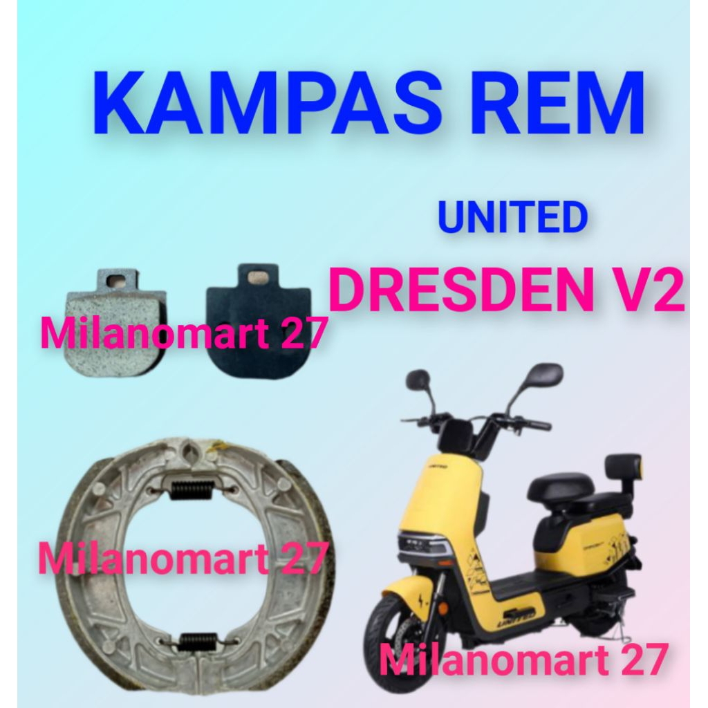 kampas rem united Dresden V2 kampas rem sepeda listrik united Dresden v2