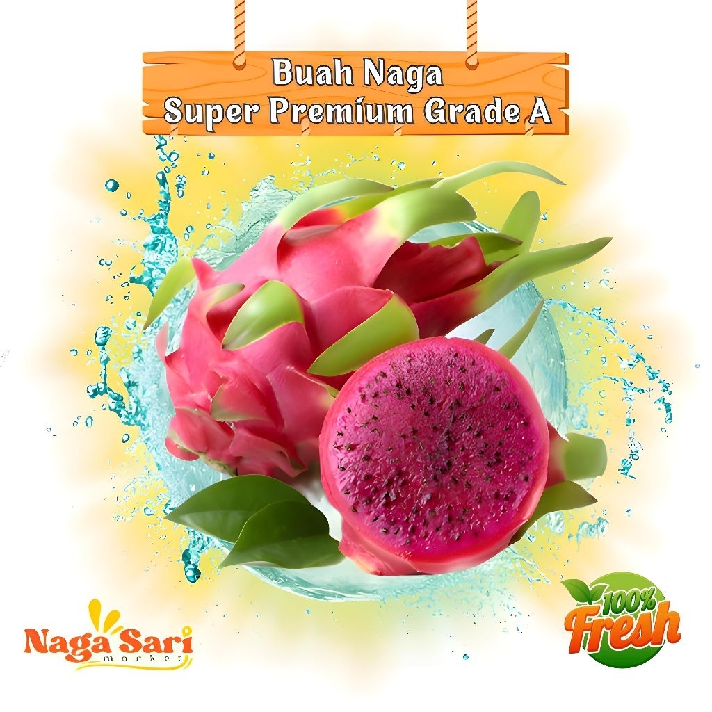 

Buah Naga Merah Grade AA Super Premium – 1 Biji ±750gr, Manis & Tebal