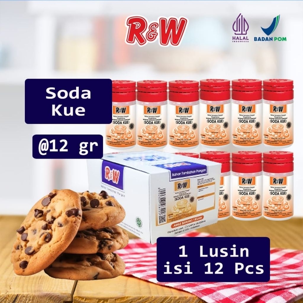 

Promo Soda Kue Baking Soda Pengembang Kue Rajawali R&W RW 12 gr 1 Lusin