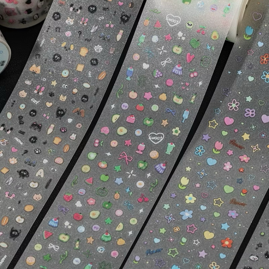 

( Soft Candy ) Series Sticker Roll Stiker Gulungan Lucu Motif Cartoon Journaling Kit