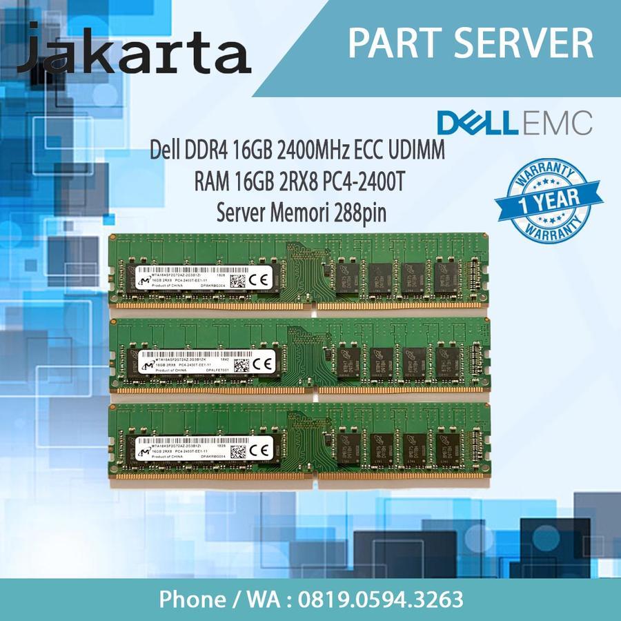 Dell DDR4 16GB 2400MHz ECC UDIMM RAM 16GB 2RX8 PC4-2400T Server Memori