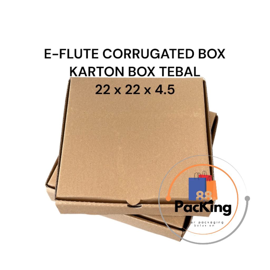 

Box kardus E-Fluete kraft coklat 22x22x4.5 corrugated box untuk packing souvenir hampers packaging olshop baju kotak kado hampers snack kardus pizza polos karton box packing dus coklat kraft murah dus baju gift box