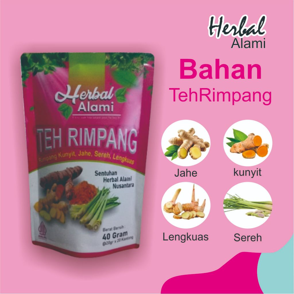 

[PAKET 3] TEH RIMPANG 20 Tea Bag Teh Celup Herbal Kunyit Jahe Serai Lengkuas