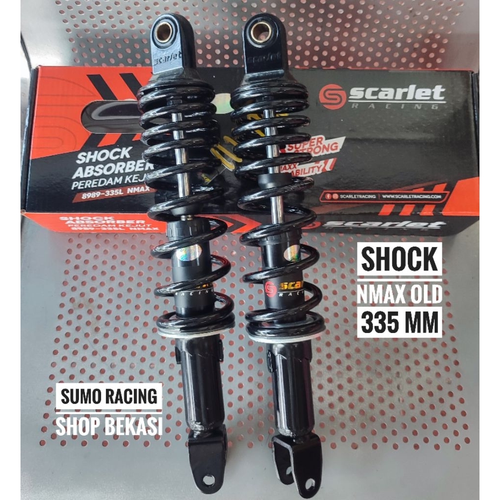 SHOCKBREAKER SHOCK SCARLET TYPE 8989 NMAX OLD UKURAN 335MM WARNA MERAH / HITAM / CROME