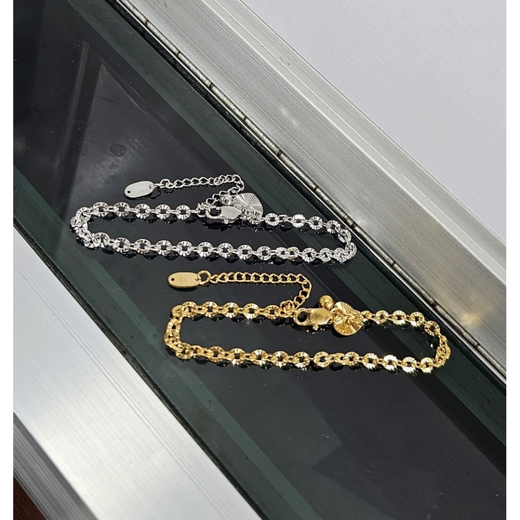 gelang titanium, gelang rantai titanium, gelang dewasa ,gelang pengait seperti emas cap 750, gelang 