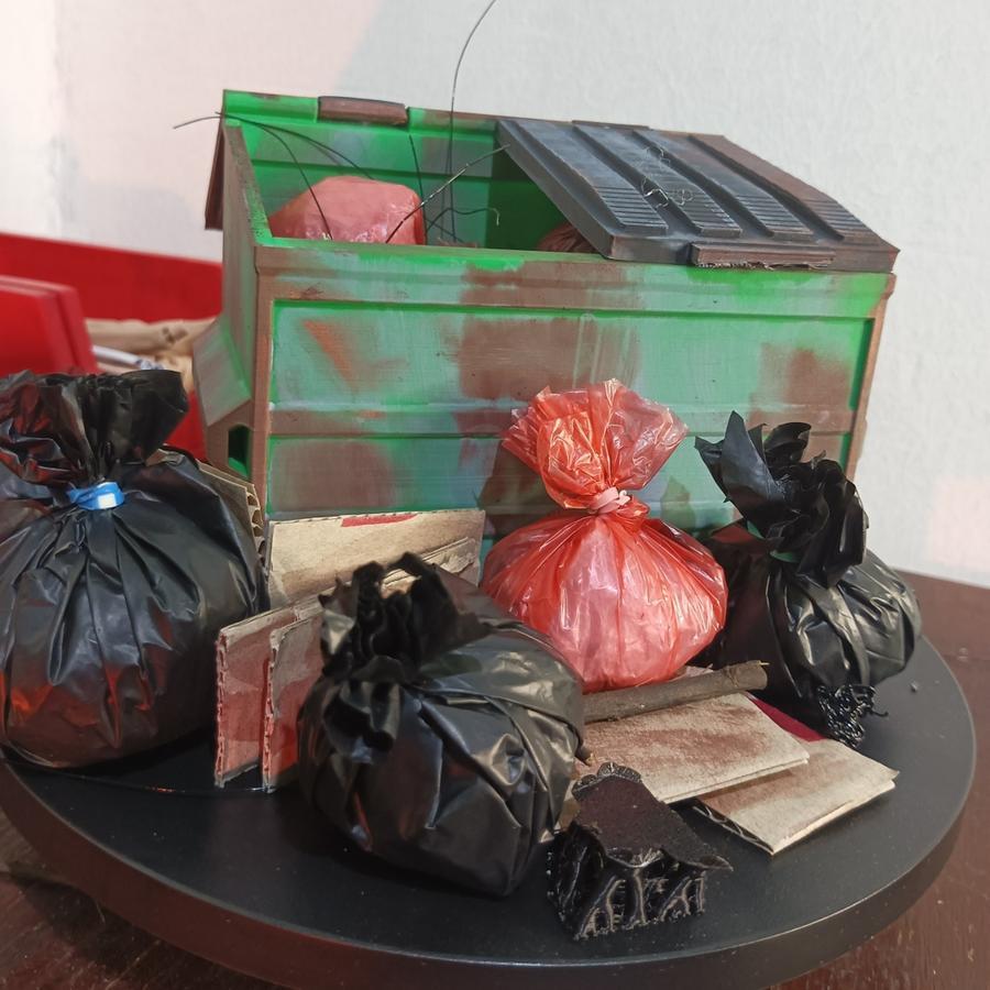 Diorama Tempat Sampah + sampah nya untuk Action Figure miniature maket hiasan meja desktop