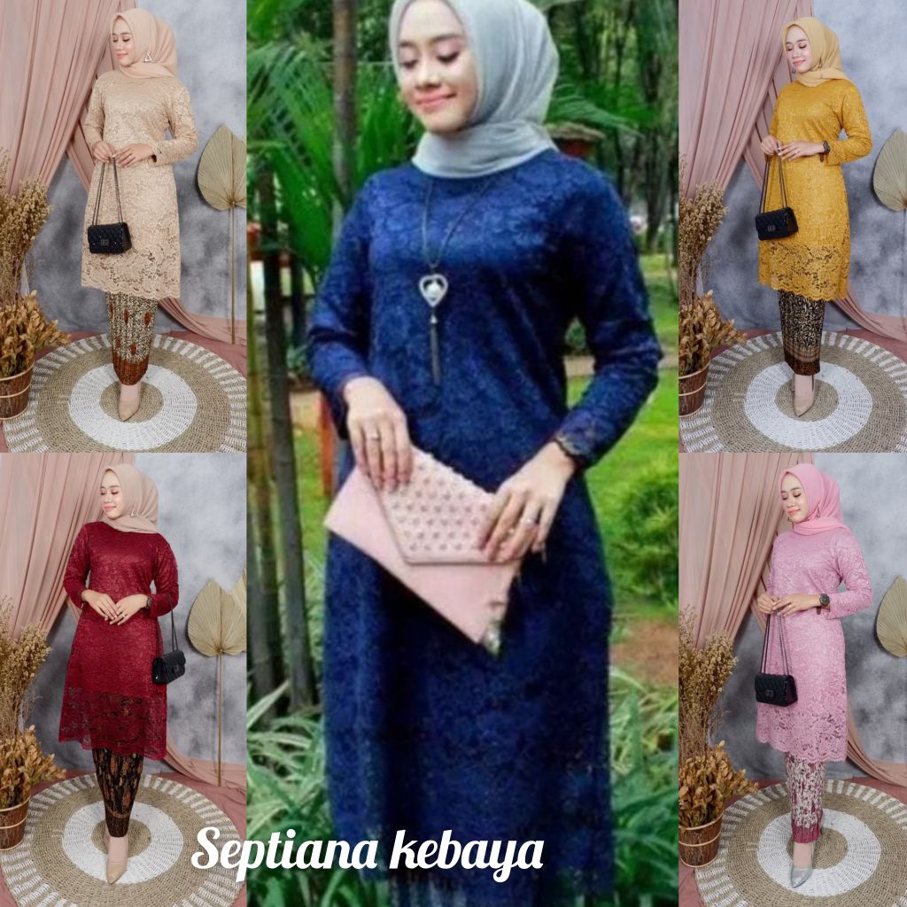 Set kebaya tunik modern /kebaya brukat modern/kebaya tunik jumbo / tunik brokat muslim