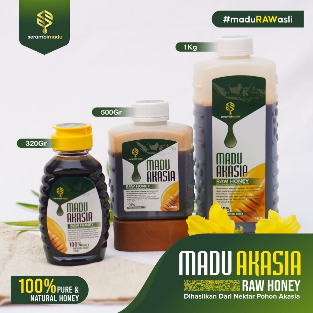 

Madu Murni Akasia 100% Alami Pure RAW Honey By Serambi Madu