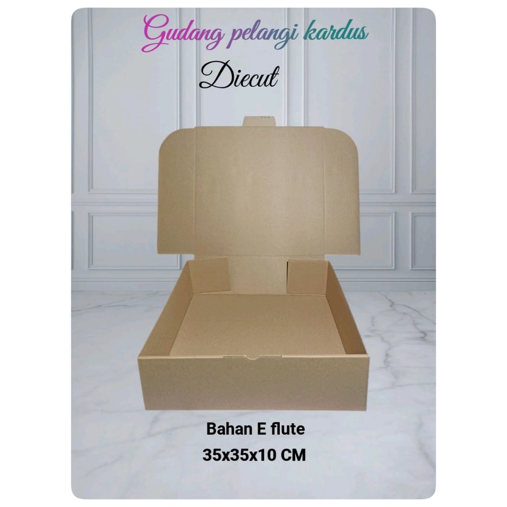 

kardus karton box uk. 35x35x10 cm .......model die cut/pizza