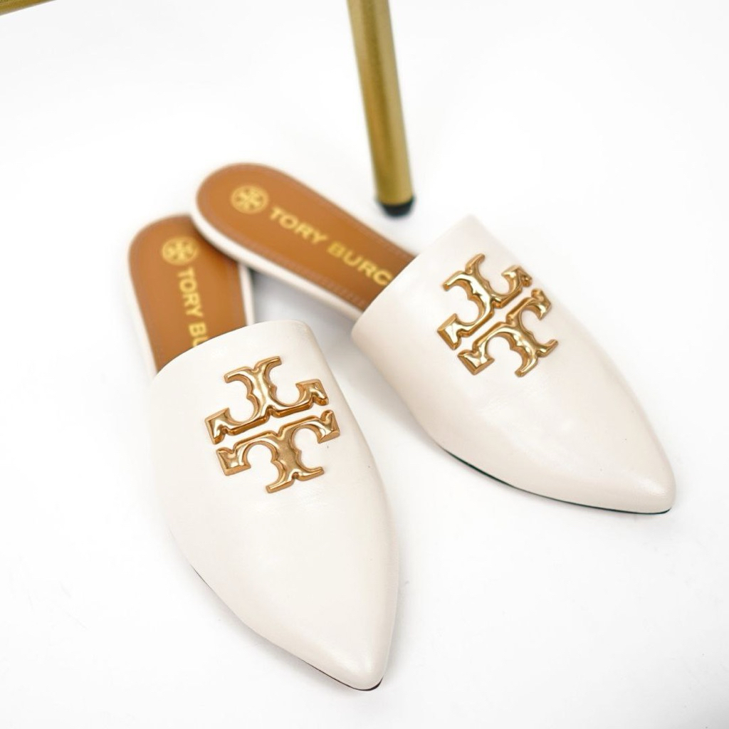 TORY BURCH TB Eleanor Mules Flats Loafers in Goat Leather