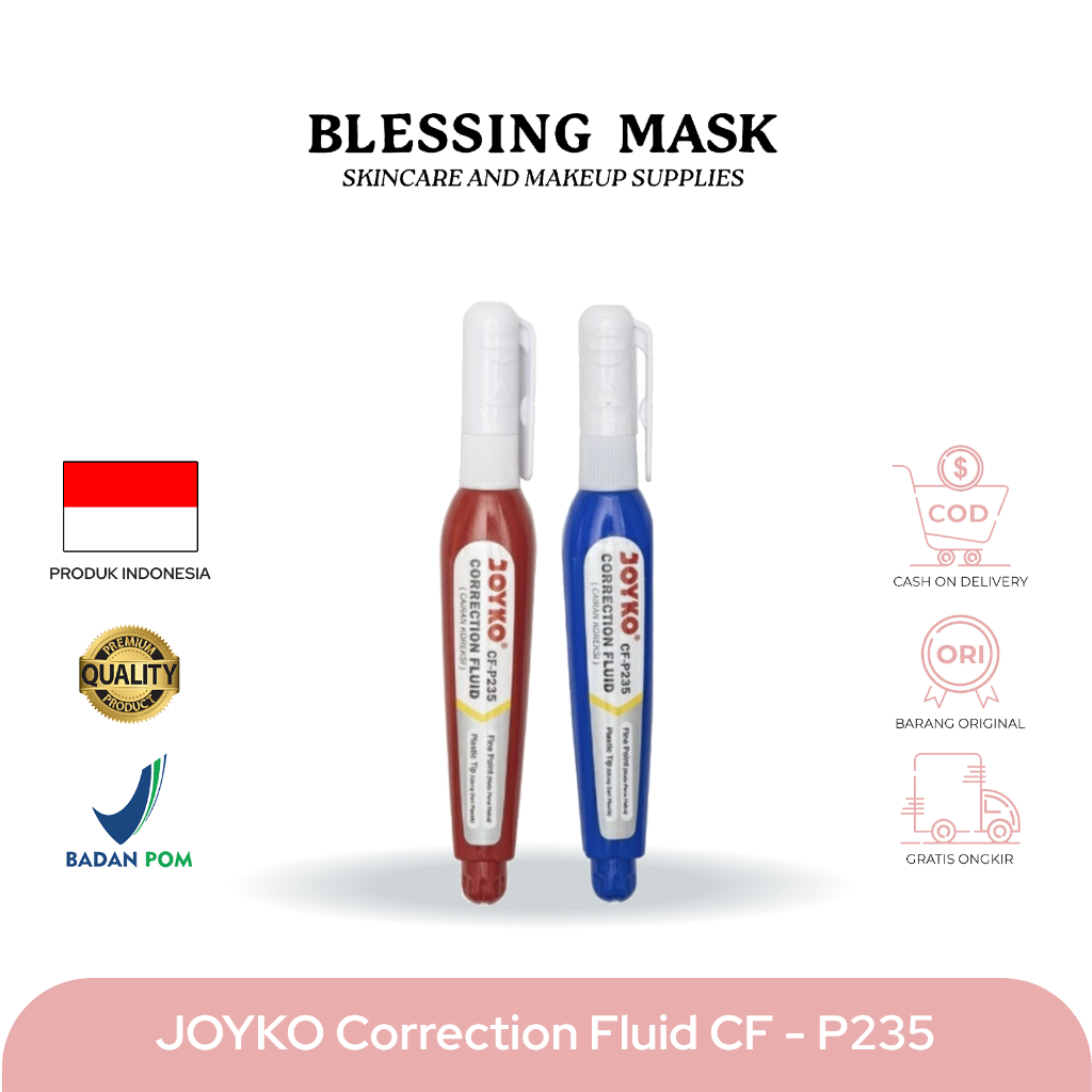 

JOYKO Correction Fluid CF - P235 | Tip Ex Cair P-235 | Tipe X | Blessingmask ACC