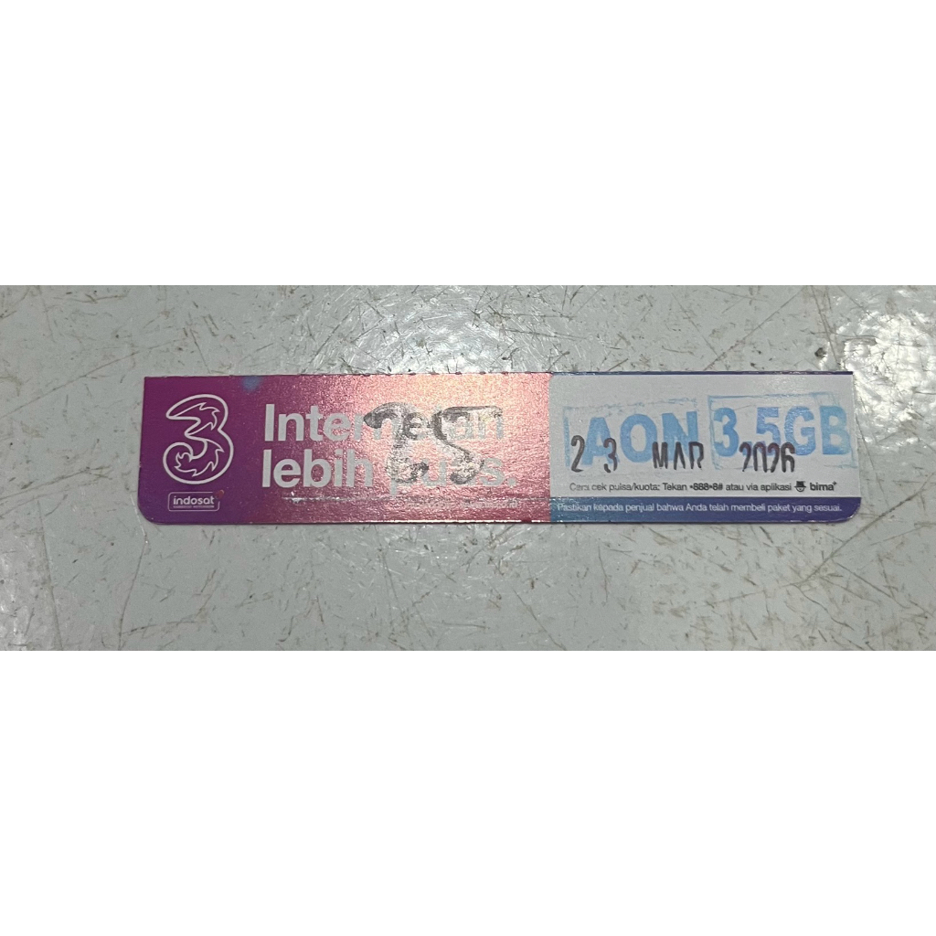 Voucher Kuota 3 3,5gb AON