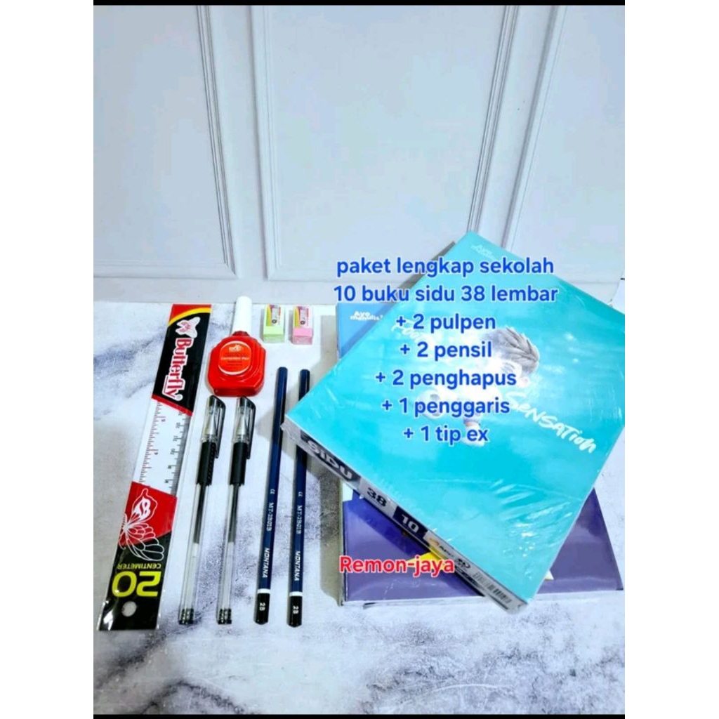 ( Promo) Buku Paket Lengkap Sekolah /  10 pcs Buku Tulis Sidu +2pensil.  +2pulpen.  +2penghapus. +1p
