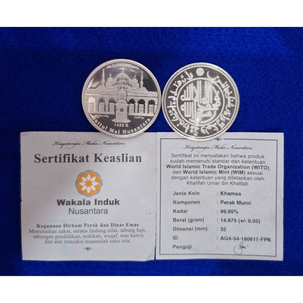 Perak Khamsa (5 Dirham) Wakala Induk Nusantara Bonus Kapsul