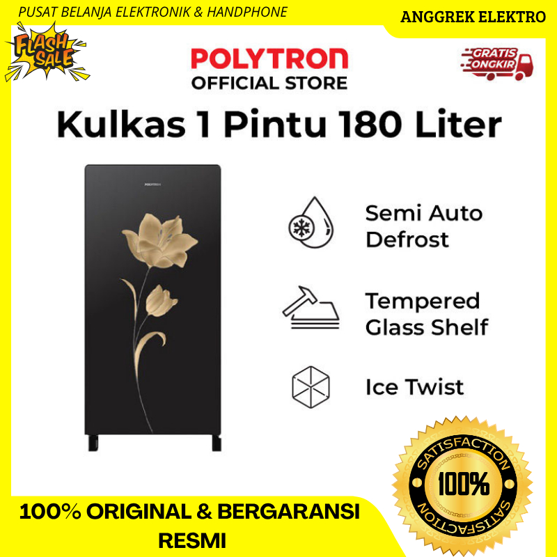POLYTRON PRA 18 MNX Kulkas Polytron 1 pintu 180 Liter Belleza PRA-18MNX