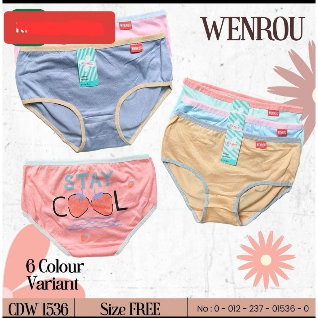 CD CELANA DALAM SEMPAK WANITA CEWEK PEREMPUAN KATUN SPANDEX ADEM LEMBUT MELAR ELASTIS Wenrou MURAH P