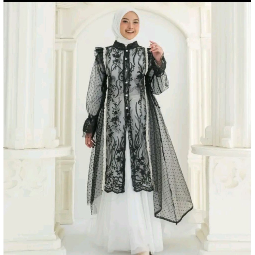 Flora Brukat Outer Brukat mewah 2025 Simple Cardigan Brukat