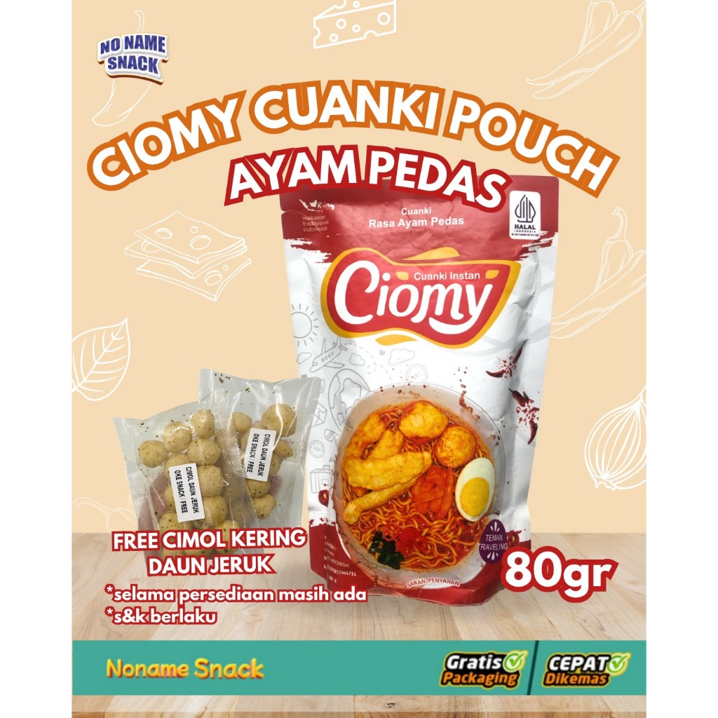 

Ciomy Cuanki Ayam Pedas Pouch Cuangki Ciomy Chicken Spicy Halal Non MSG