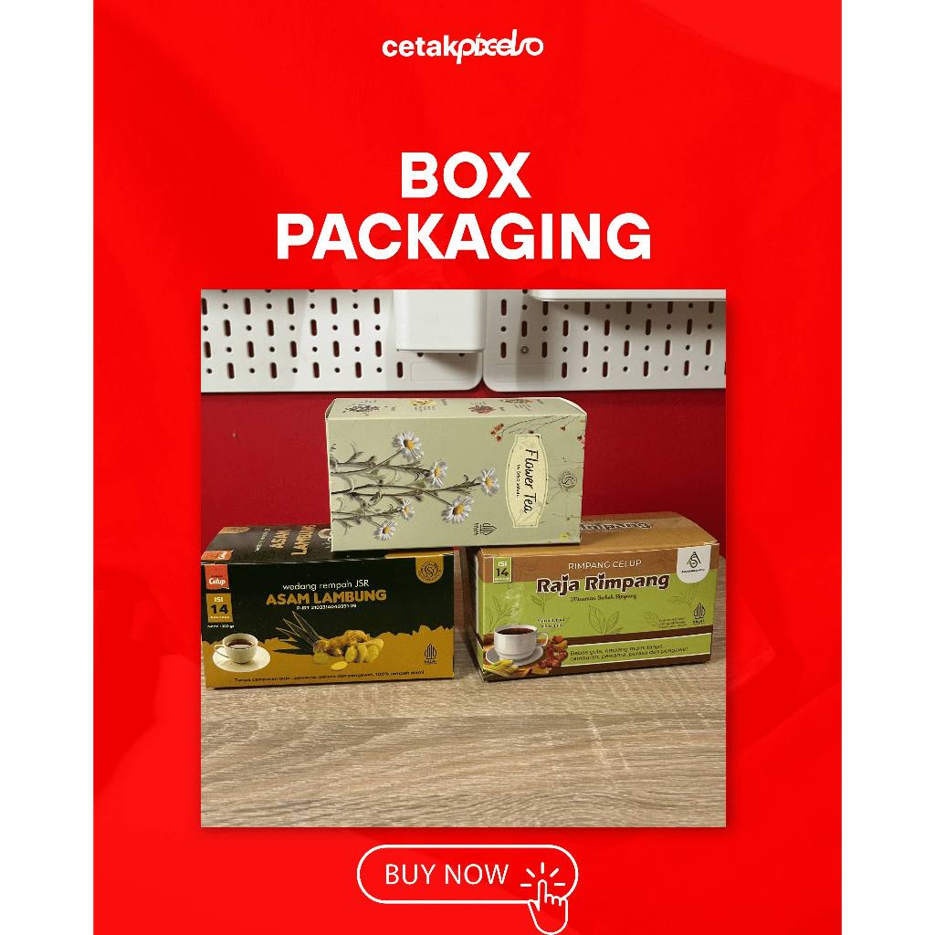 

Packaging box custom snack skincare UMKM by cetakpixelso