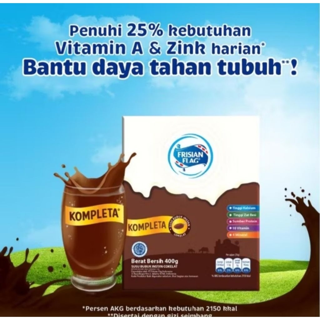 

Frisian Flag Susu Bubuk Kompleta Cokelat 400 gr